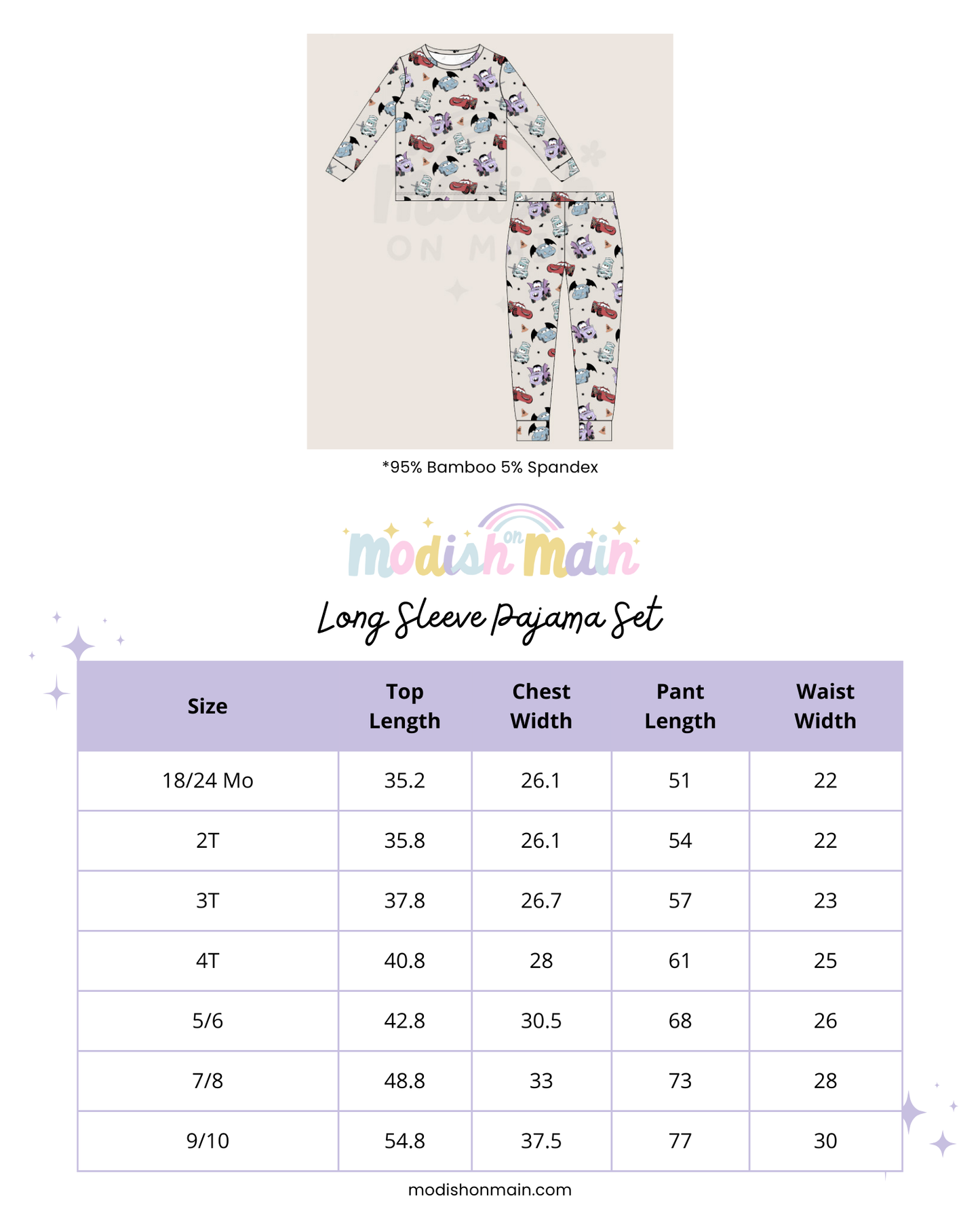 Spooky Cars - Long Sleeve Pajama Set *READY TO SHIP*