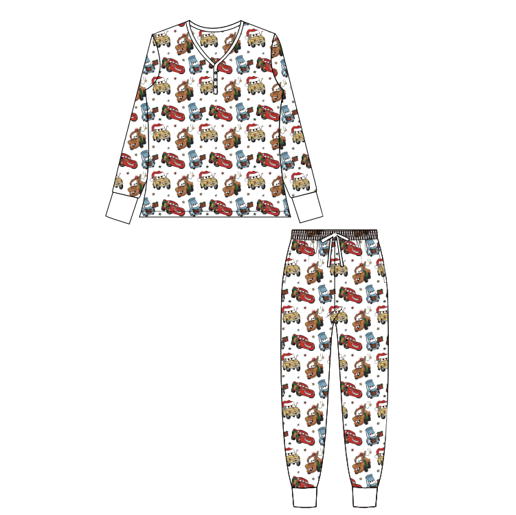 Christmas Cars - Bamboo Pajama Set *READY TO SHIP*