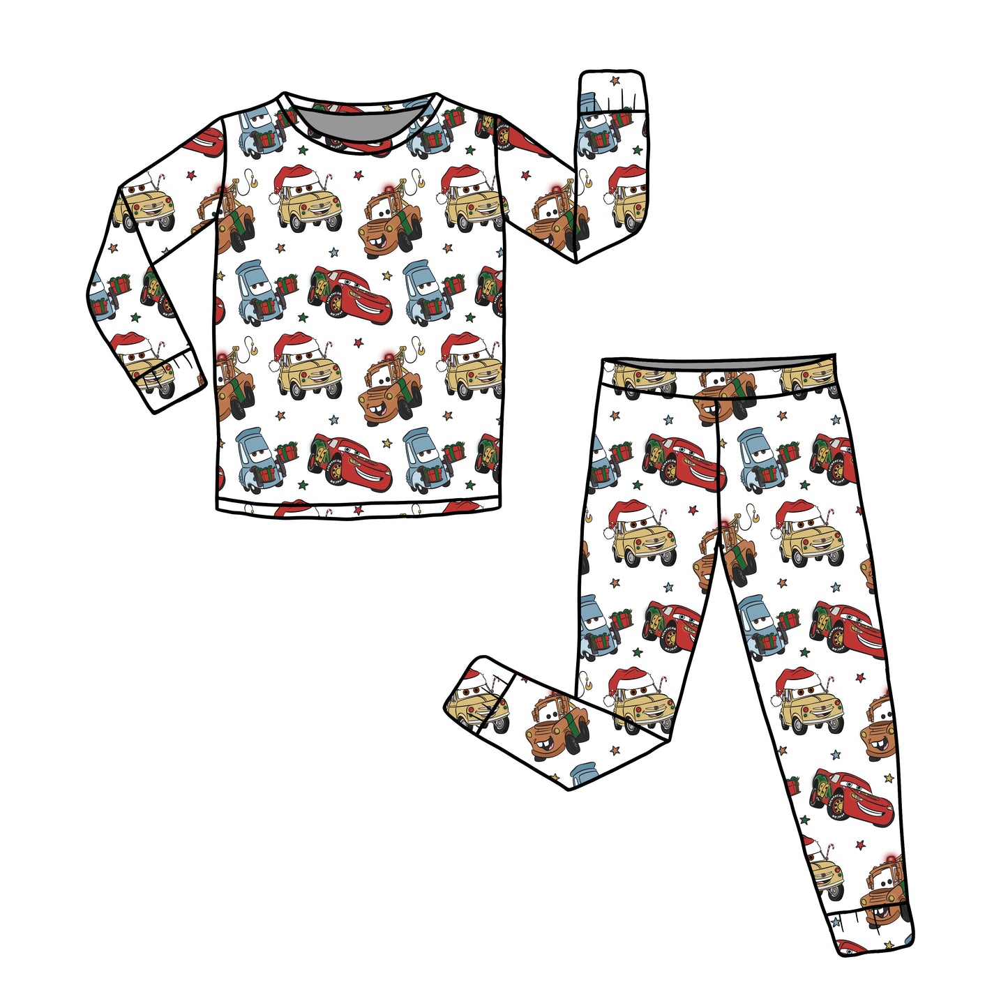 Christmas Cars - Bamboo Pajama Set *READY TO SHIP*