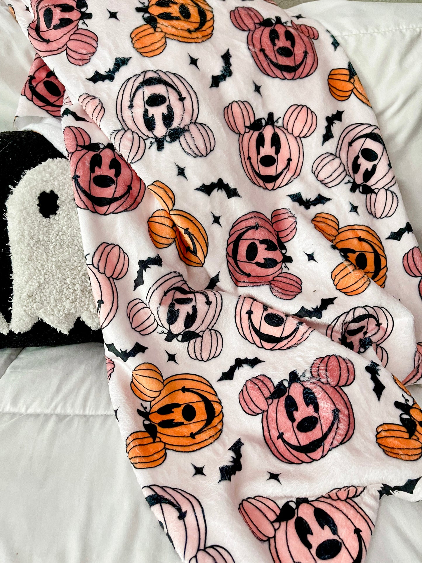 Neutral Pumpkins Minky Throw Blanket *PREORDER*