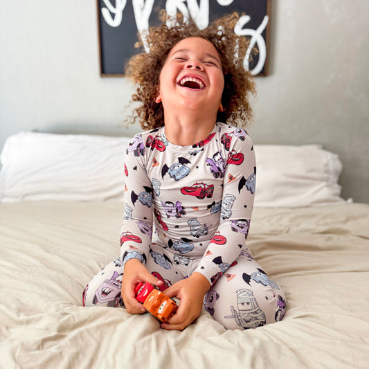 Spooky Cars - Long Sleeve Pajama Set  *READY TO SHIP*