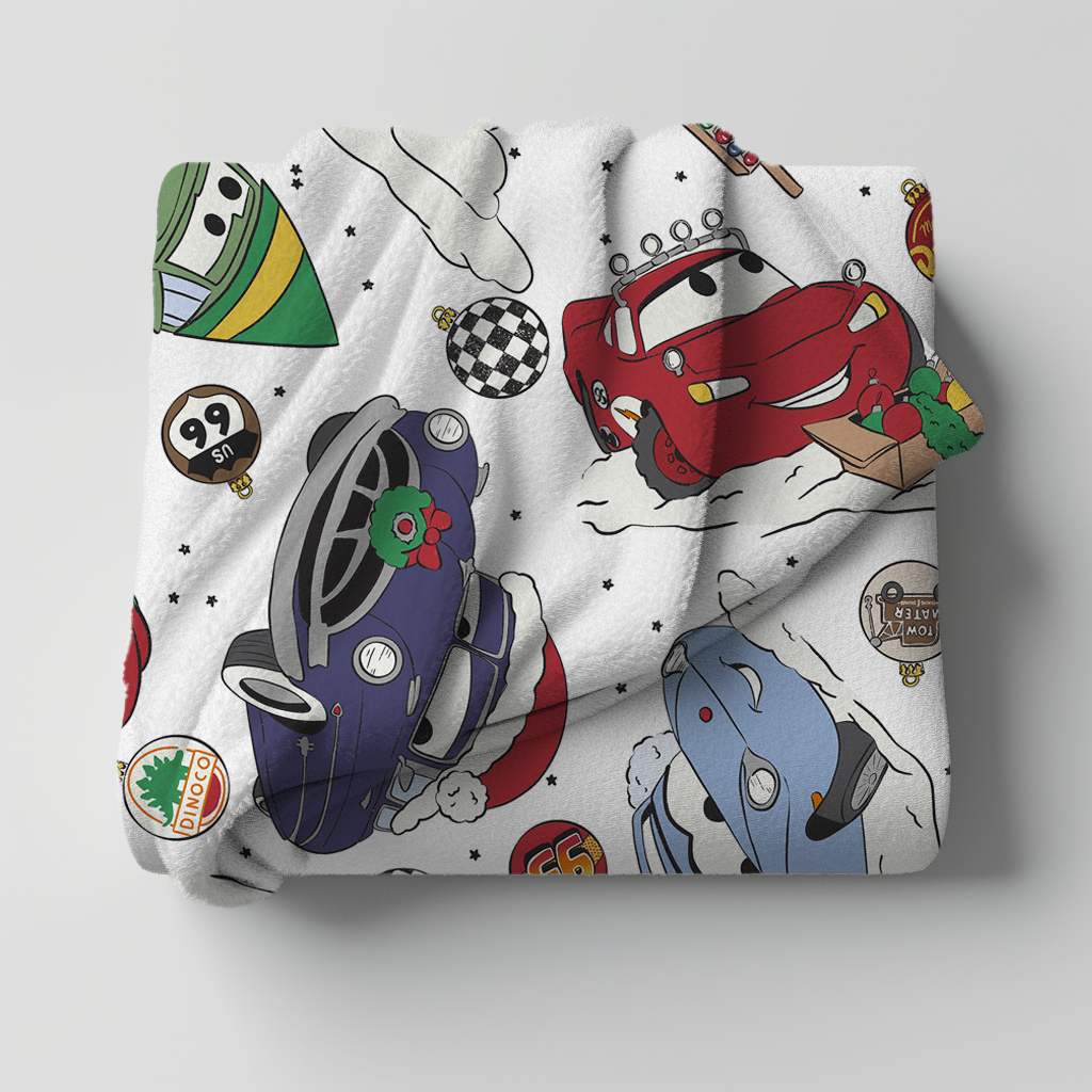 Cars Holiday Icons Minky Throw Blanket *PREORDER*