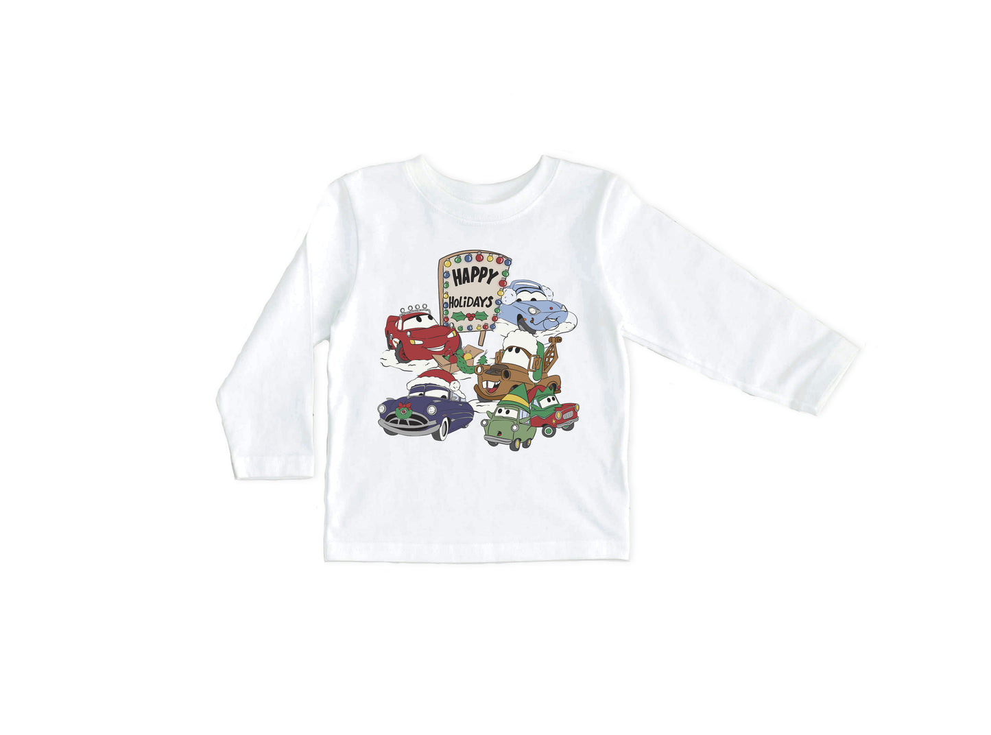 Cars Holiday Icons - Kids Long Sleeve