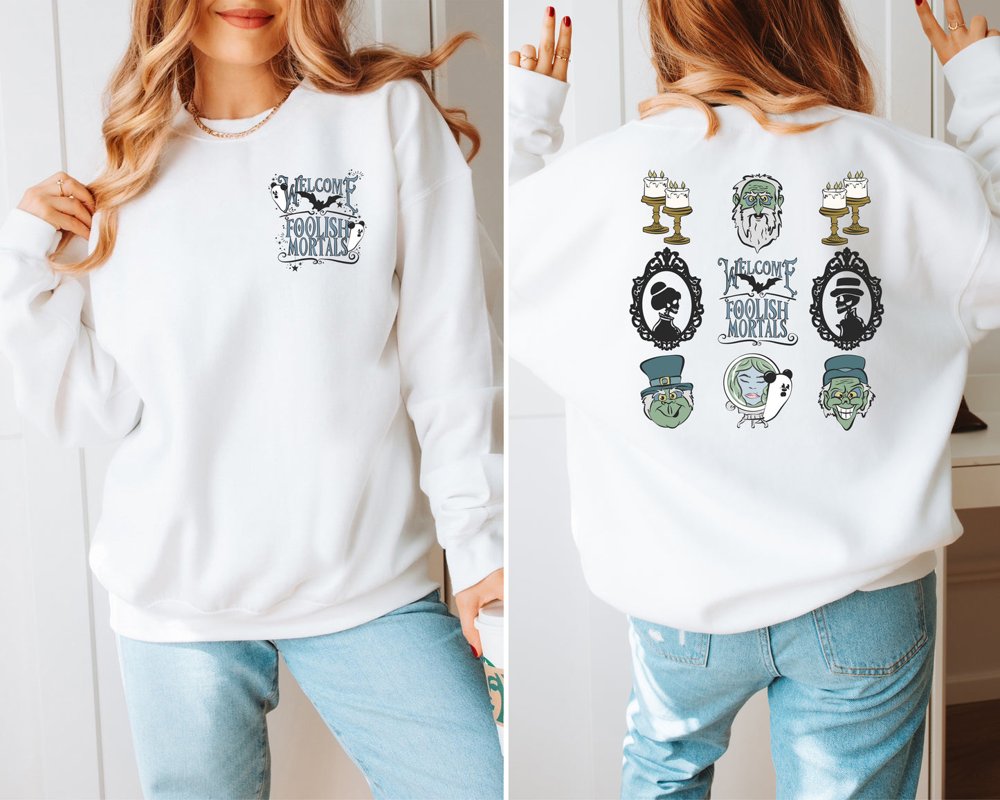 Foolish Mortals (Front & Back) - Adult Fleece Sweatshirt