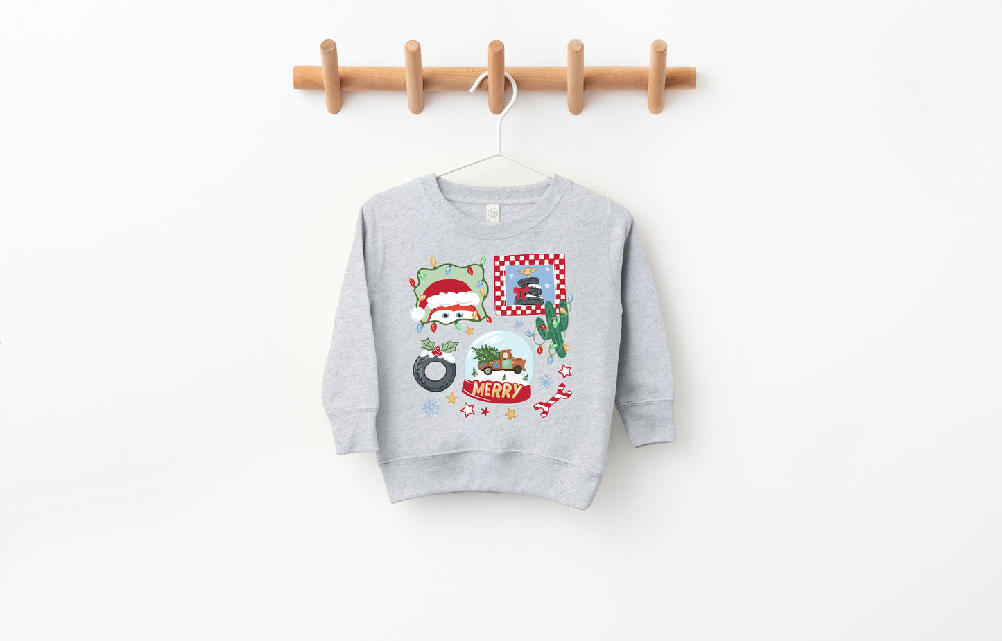 Merry Christmas Cars - Kids Fleece Sweatshirt