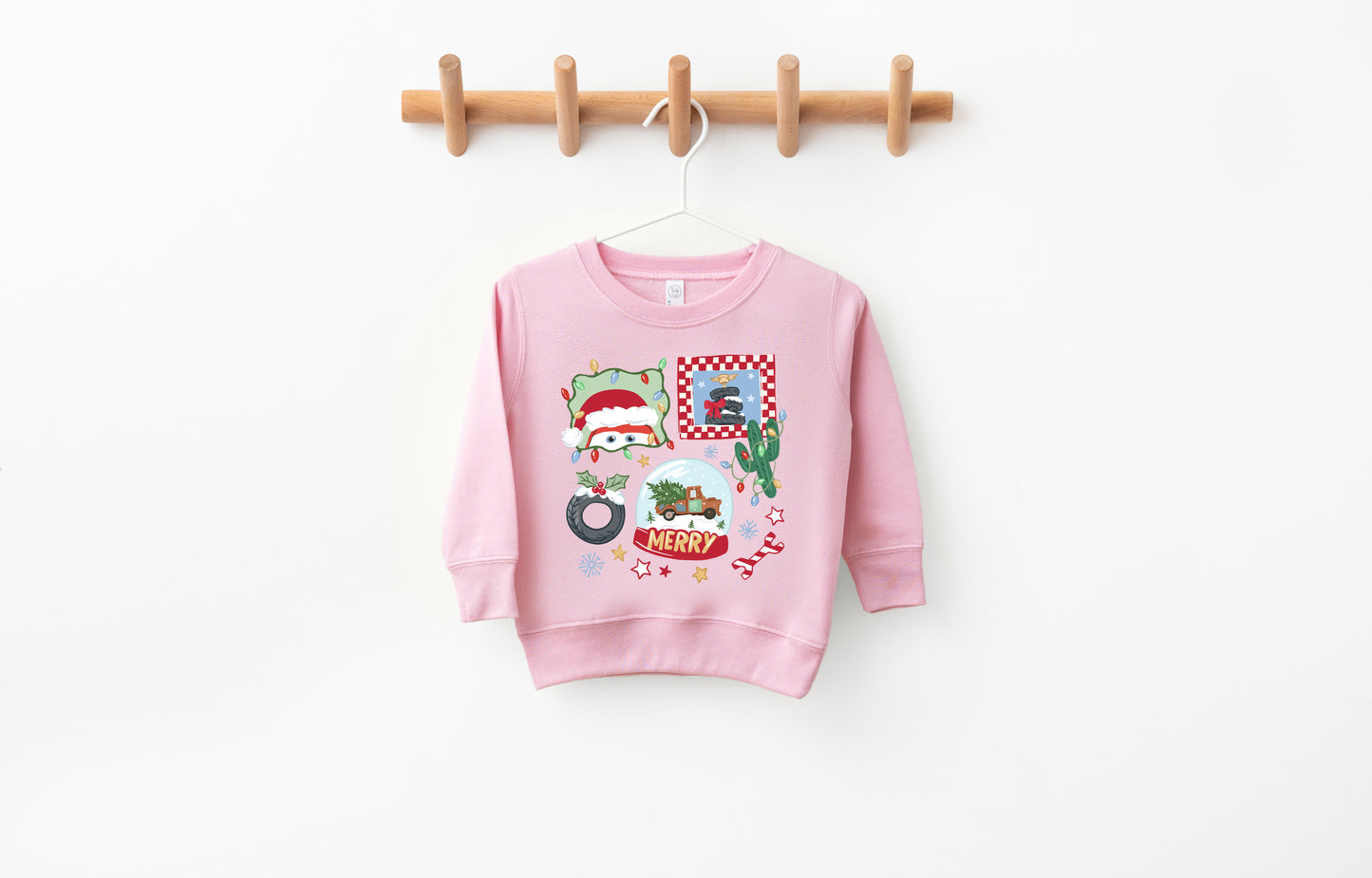 Merry Christmas Cars - Kids Fleece Sweatshirt