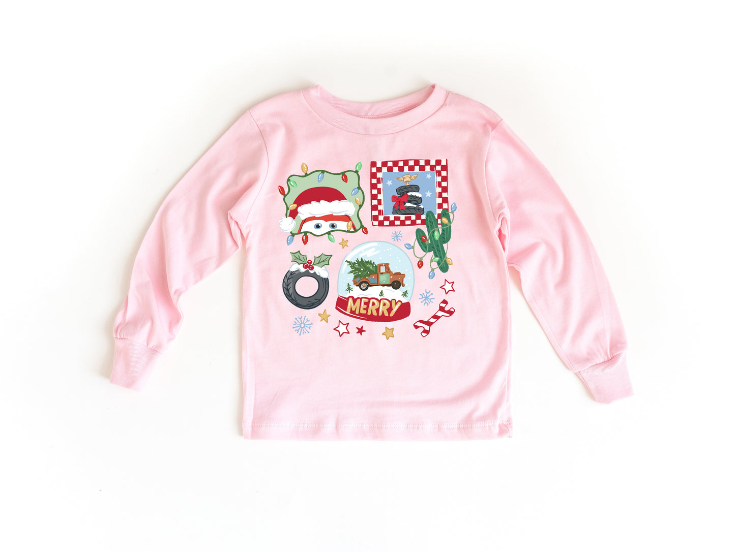 Merry Christmas Cars - Kids Long Sleeve