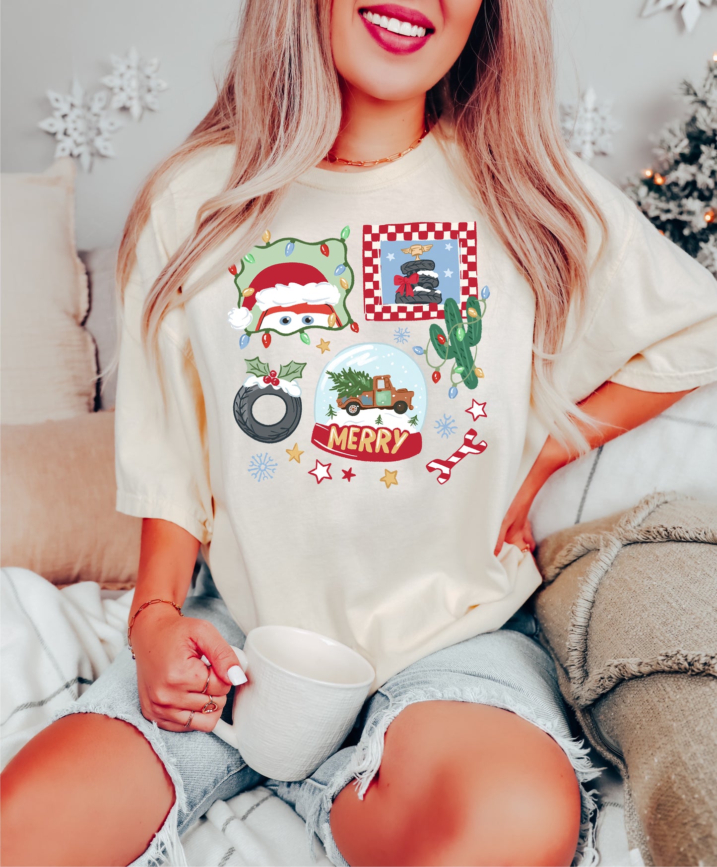 Merry Christmas Cars - Comfort Colors Adult Tee