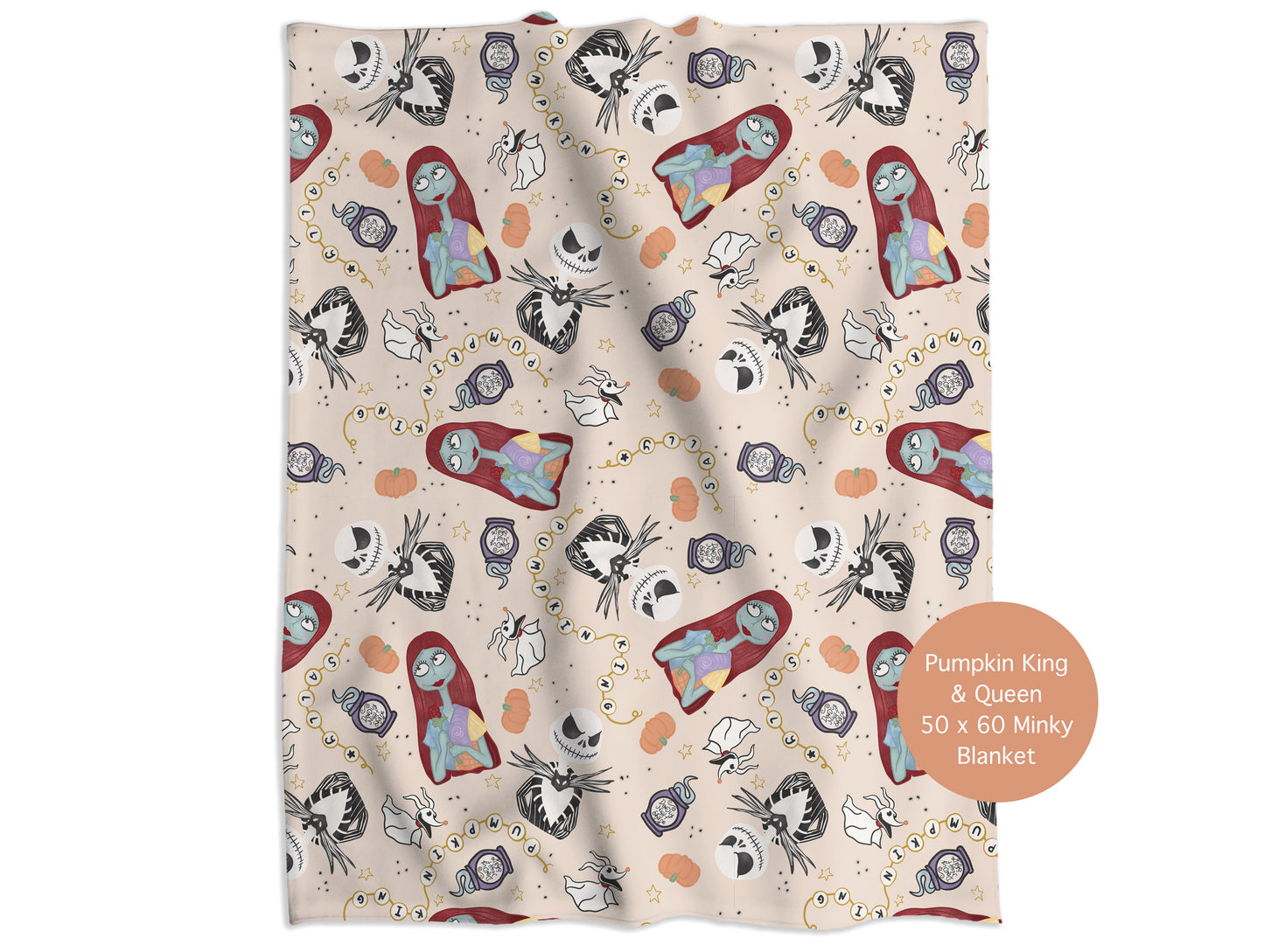 Pumpkin King & Queen Minky Throw Blanket *PREORDER*