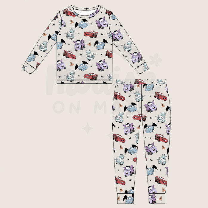 Spooky Cars - Long Sleeve Pajama Set *PREORDER - EARLY/MID SEPT SHIPPING *