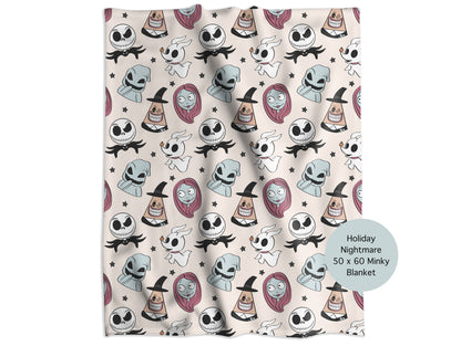 Holiday Nightmare (Light) Minky Throw Blanket *PREORDER*