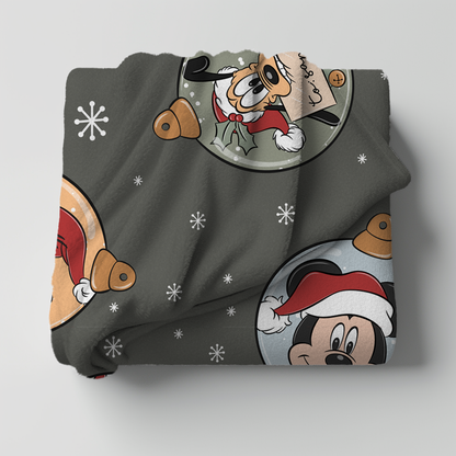 Magic Christmas Bulbs (Dark) Minky Throw Blanket *PREORDER*