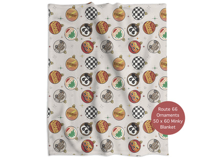 Route 66 Ornaments Minky Throw Blanket *PREORDER*