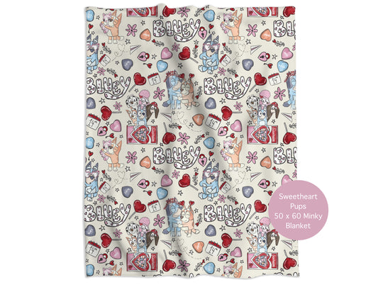 Sweetheart Pups Minky Throw Blanket *PREORDER*