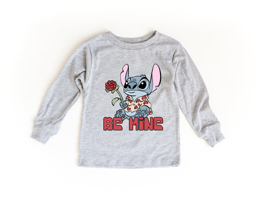 Be Mine Blue Alien - Kids Long Sleeve