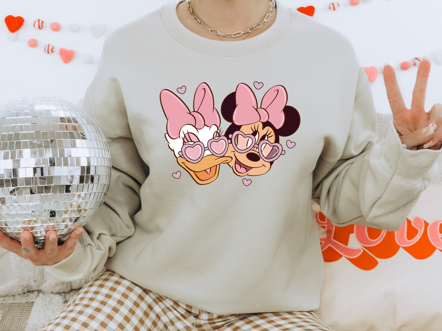 Bestie Love (Pink) - Adult Fleece Sweatshirt