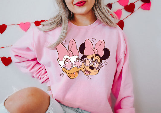 Bestie Love (Pink) - Adult Fleece Sweatshirt