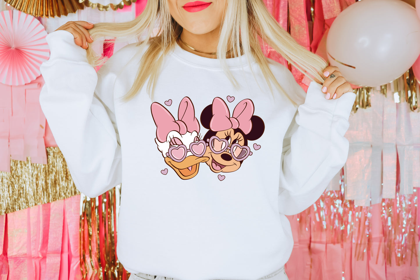Bestie Love (Pink) - Adult Fleece Sweatshirt