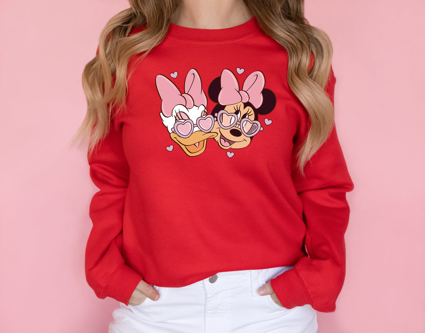 Bestie Love (Pink) - Adult Fleece Sweatshirt