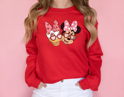 Bestie Love (Red) - Adult Fleece Sweatshirt