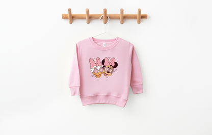 Bestie Love (Pink) - Kids Fleece Sweatshirt