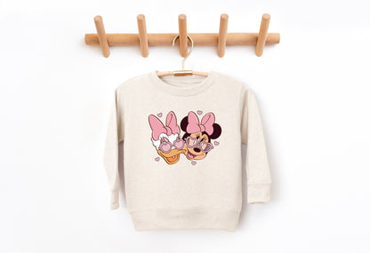 Bestie Love (Pink) - Kids Fleece Sweatshirt