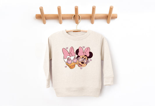 Bestie Love (Pink) - Kids Fleece Sweatshirt