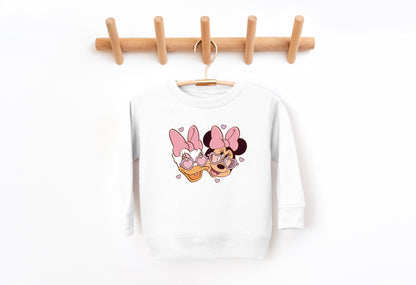 Bestie Love (Pink) - Kids Fleece Sweatshirt