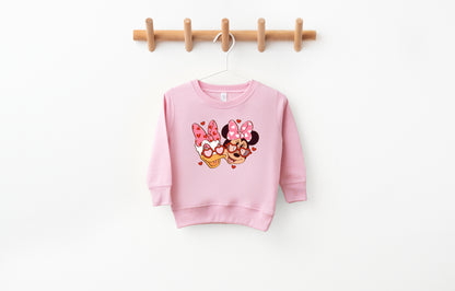 Bestie Love (Red) - Kids Fleece Sweatshirt