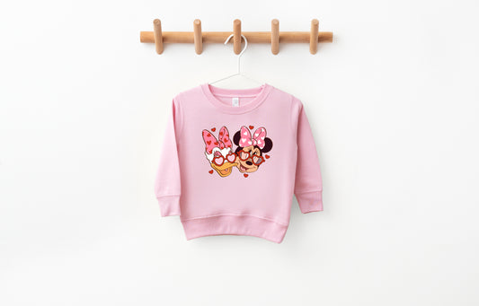Bestie Love (Red) - Kids Fleece Sweatshirt