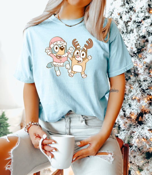 Festive Puppy Sisters - Comfort Colors Adult Tee