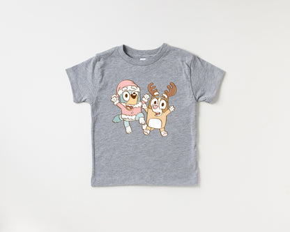 Festive Puppy Sisters - Kids Tee