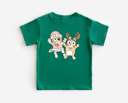 Festive Puppy Sisters - Kids Tee