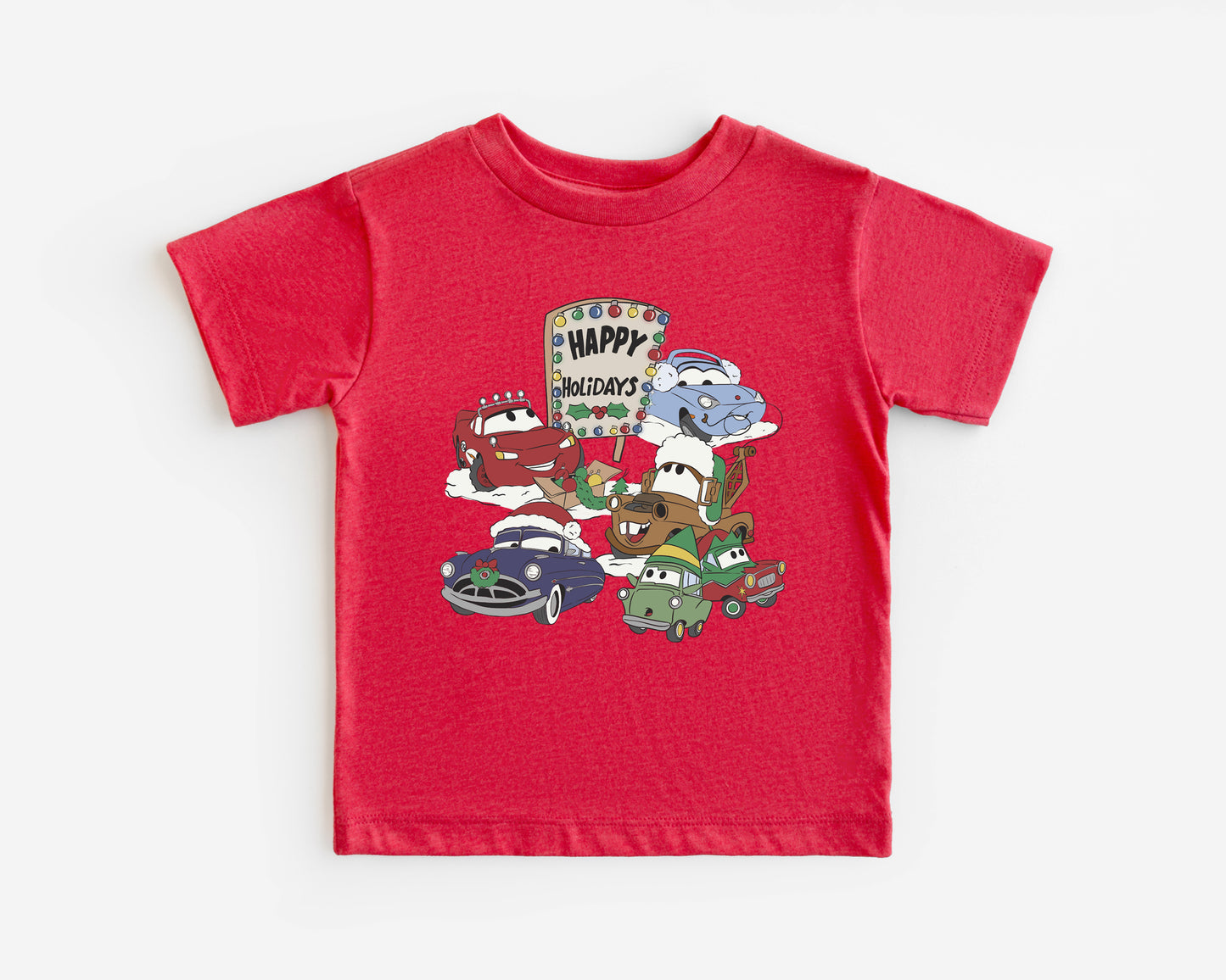 Cars Holiday Icons- Kids Tee