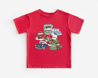 Cars Holiday Icons- Kids Tee