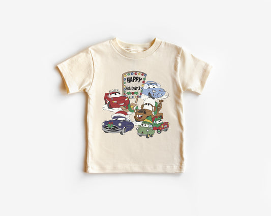 Cars Holiday Icons- Kids Tee