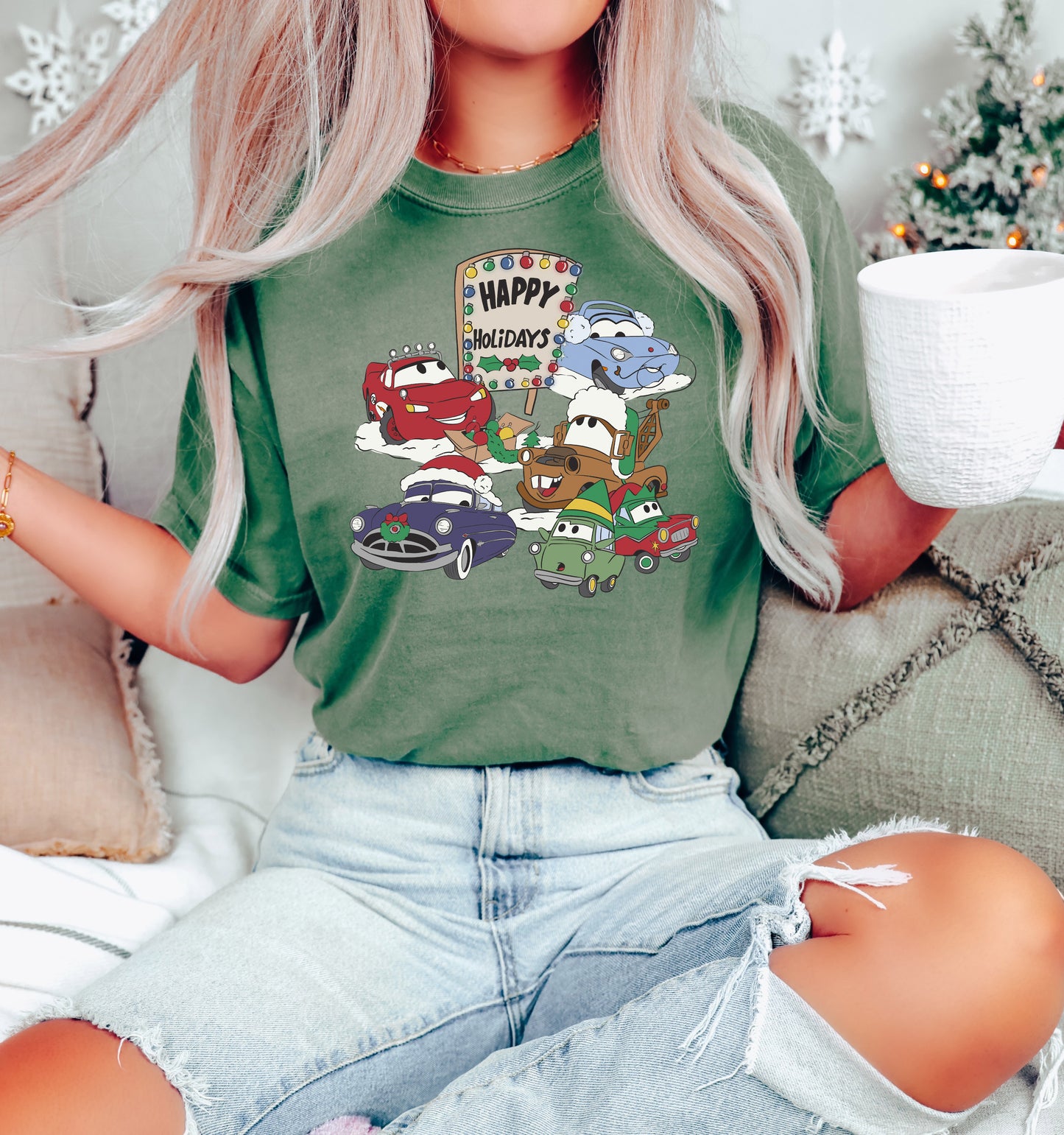 Cars Holiday Icons - Comfort Colors Adult Tee