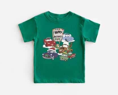 Cars Holiday Icons- Kids Tee