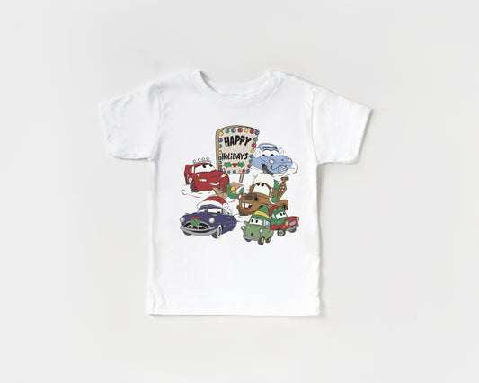 Cars Holiday Icons - White 5T Kids Tee *READY TO SHIP*