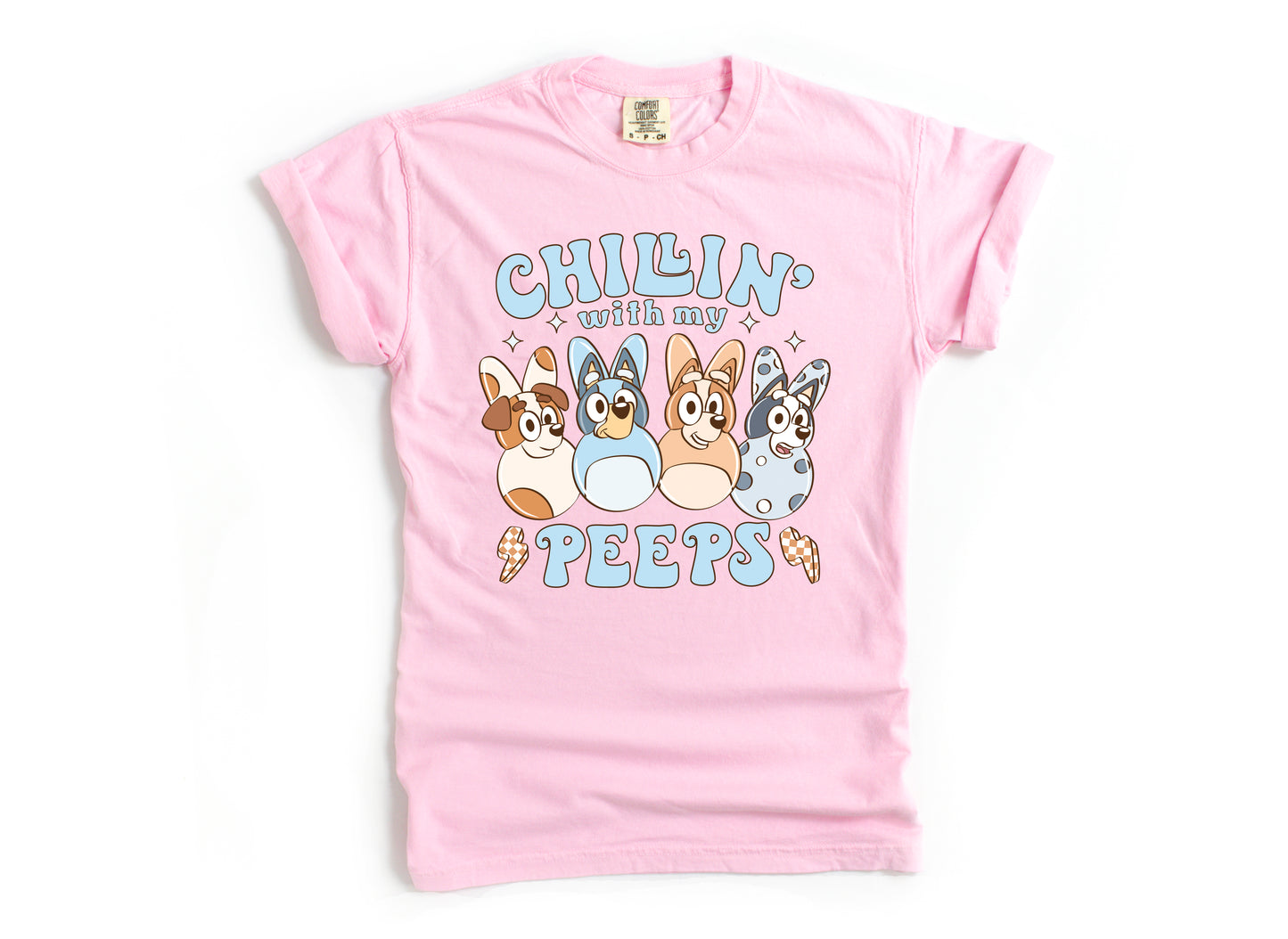 Chillin with my Puppy Peeps - Comfort Colors Adult Tee