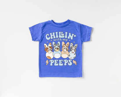 Chillin with my Puppy Peeps - Kids Tee