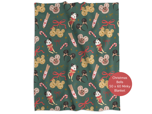 Christmas Bells Minky Throw Blanket | Dark *PREORDER*