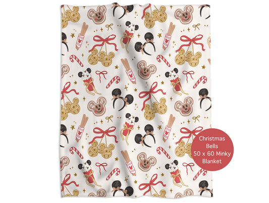 Christmas Bells Minky Throw Blanket | Light *PREORDER*