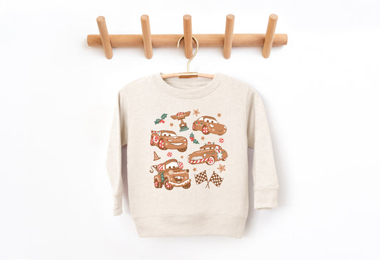 Cookie Car Crew - Natural 5/6 Kids Fleece Sweatshirt *READY TO SHIP*