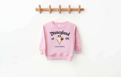 D*land Ghost Mick - Kids Fleece Sweatshirt | Black ink