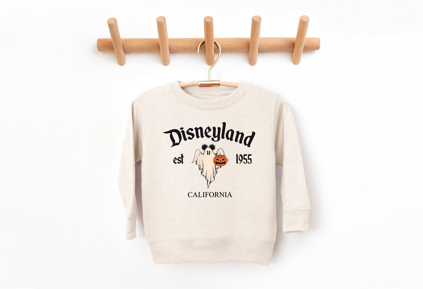 D*land Ghost Mick - Kids Fleece Sweatshirt | Black ink