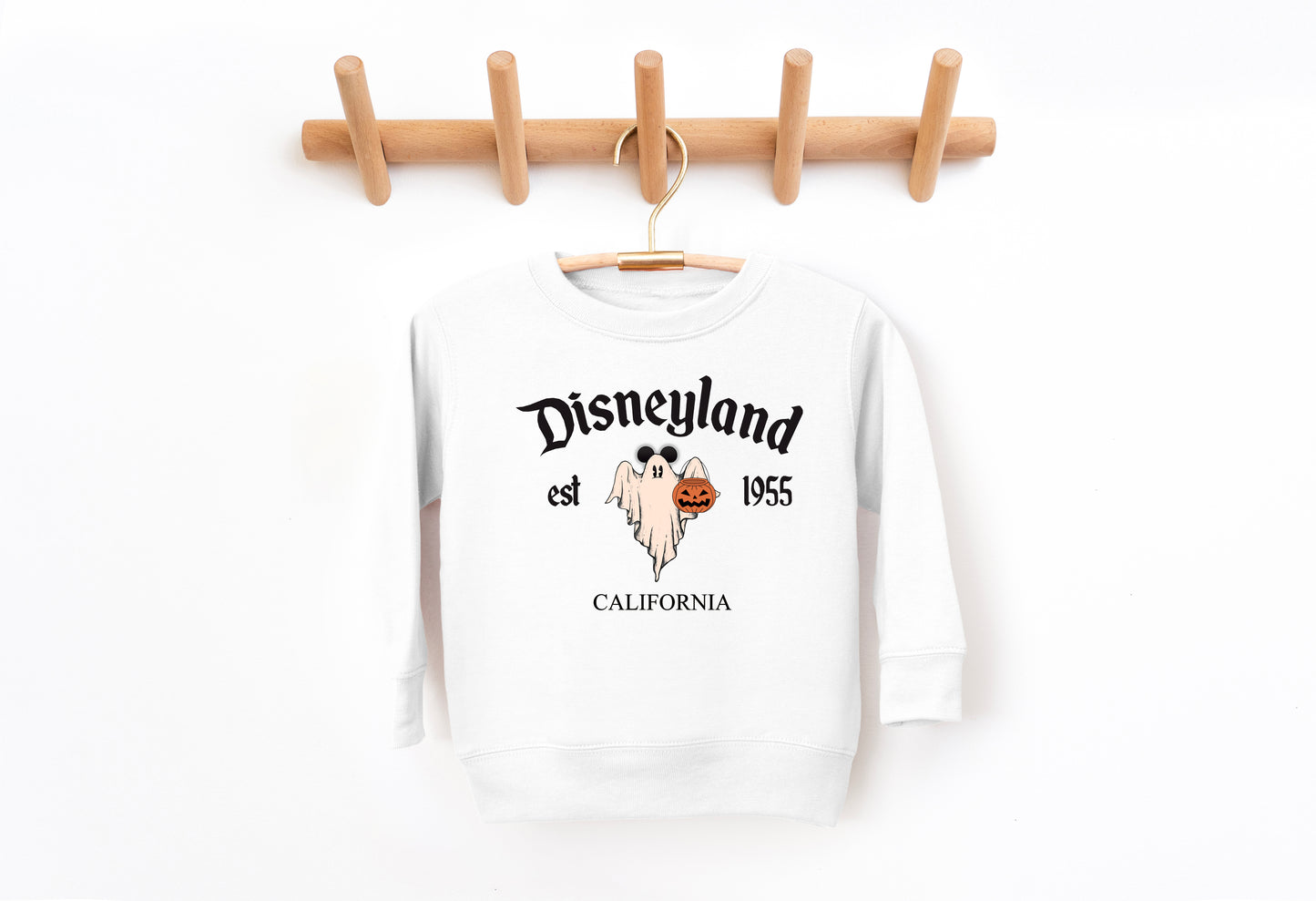 D*land Ghost Mick - Kids Fleece Sweatshirt | Black ink