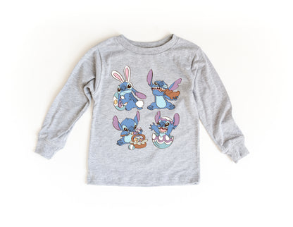 Blue Alien Bunny - Kids Long Sleeve