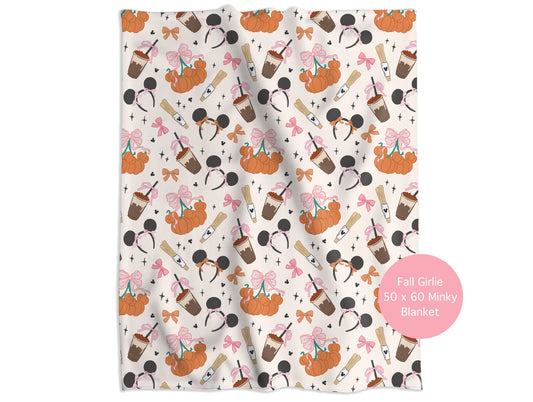 Fall Girlie Minky Throw Blanket *PREORDER*