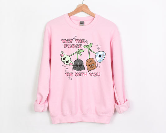 Galactic Cherries Pink- Adult Fleece Sweatshirt